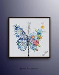 Outrageous beautifully 35" !!! Spring Butterfly original oil painting on canvas, colorful flowers, by Koby Feldmos product logo