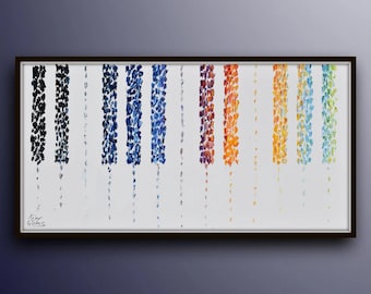 Piano Notes 50" Beautiful colorful piano notes, thick rich texture, beautiful for genere lovers, original art on canvas by Koby Feldmos