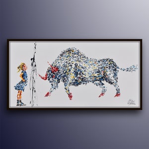 Office painting 60&quot;, oil painting on canvas,  Stock exchange market, business art, art for office, Koby Feldmos