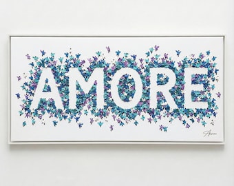 Truly Amazin - Amore Original Ölgemälde 145 x 70 cm: Abstrakte Figuren auf Leinwand