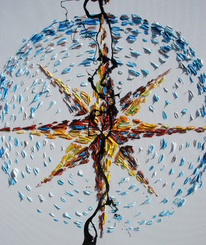 Compass Painting 35 Original Oil Painting on Canvas Etsy UK