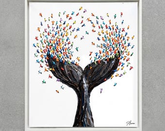 Whale Tail - Original Ölgemälde von Aron S. Zeitgenössische Pop Art Figur auf Leinwand