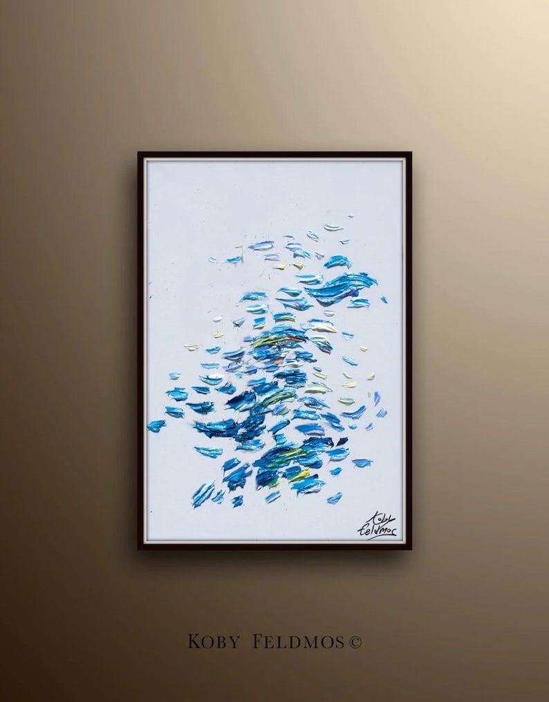 Painting 4 elements 30" - Fire , air, water , earth. - original painting, very classical art, relaxing energy, by Koby Feldmos image 4