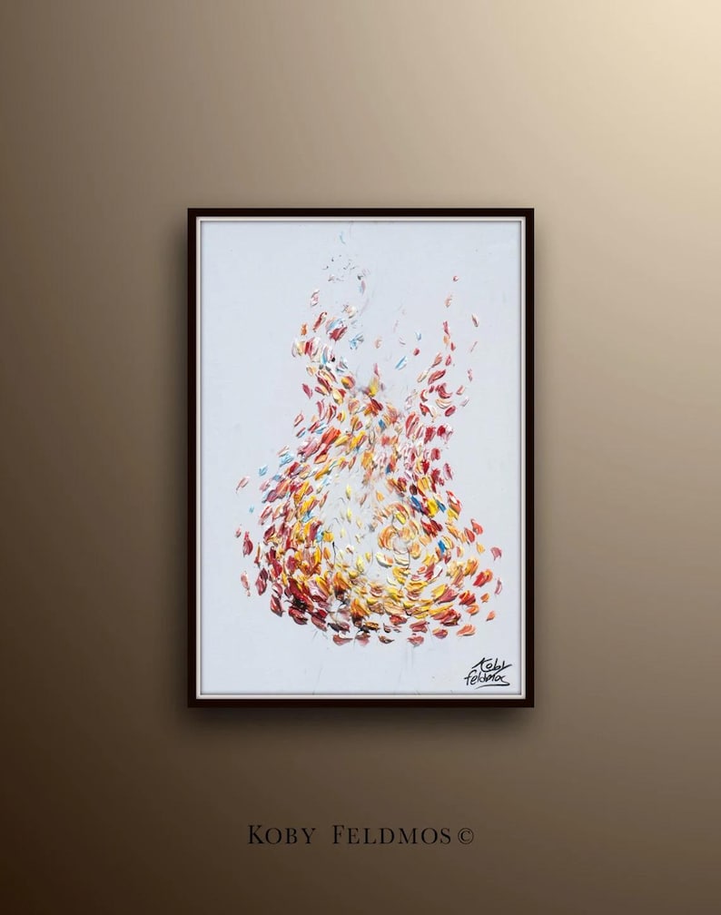 Painting 4 elements 30" - Fire , air, water , earth. - original painting, very classical art, relaxing energy, by Koby Feldmos image 3