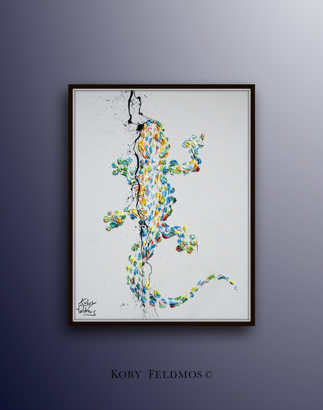 Lizard Painting 40 oil painting on canvas art gift Etsy