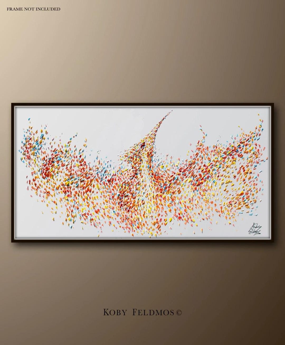 フェニックスのオリジナル油絵60インチ、美しい厚手の質感