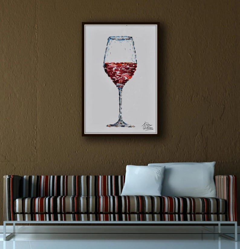 Red wine 30" Beautiful luxury glass of red wine, can be as gift or at home, great for pubs, restaurants and bars, by Koby Feldmos image 3