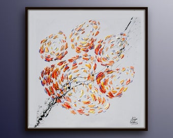 Tiger Paw 35" (Clemson University Logo) Beautiful warm colors painting, thick layers, beautiful composition, Contemporary art, Koby Feldmos