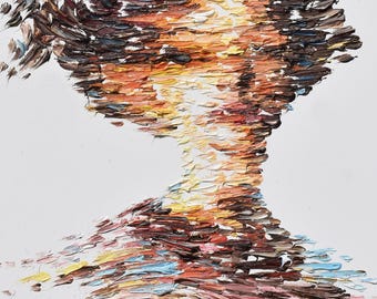 抽象的な女性の肖像40、アナ・リトベックによるキャンバスのオリジナル