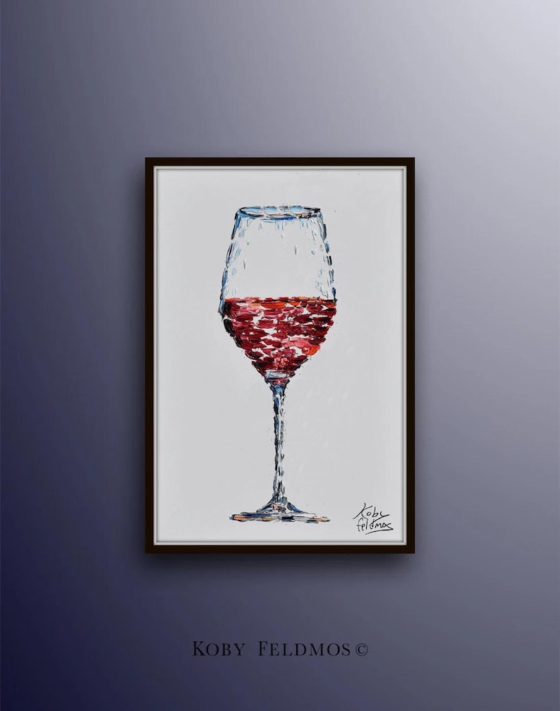 Red wine 30" Beautiful luxury glass of red wine, can be as gift or at home, great for pubs, restaurants and bars, by Koby Feldmos image 1