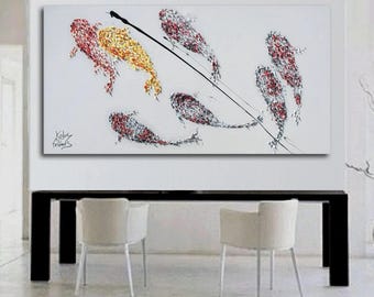 【幸福】運気上昇　鯉と睡蓮の日本画 74cm x 55cm imgrc0104003631.jpg