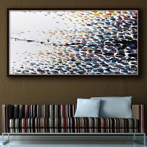 AMAZING! 60" Abstract painting Black white and colors , beautiful thick texture of oil, large painting original painting by Koby Feldmos image 4
