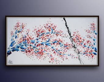 Sakura Cherry 55" Blossom Tree Beautiful Colourful Abstract Japanese Cherry Tree, represents a time of renewal and optimism, by K. Feldmos