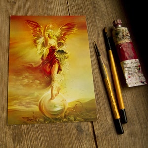 art print fortune angel goddess abundance wealth balance riches horn plenty fengshui prosperity power blessing success symbol money goodluck image 4