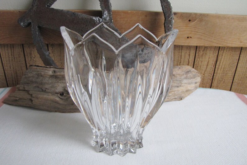 Gorham Crystal Lotus Vase Vintage Florist Ware 1990 Etsy
