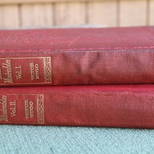 Victor Hugos Les Misérables Volumes I & II 1900s Antique Fiction and Literature image 5