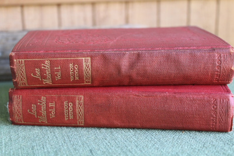 Victor Hugos Les Misérables Volumes I & II 1900s Antique Fiction and Literature image 5