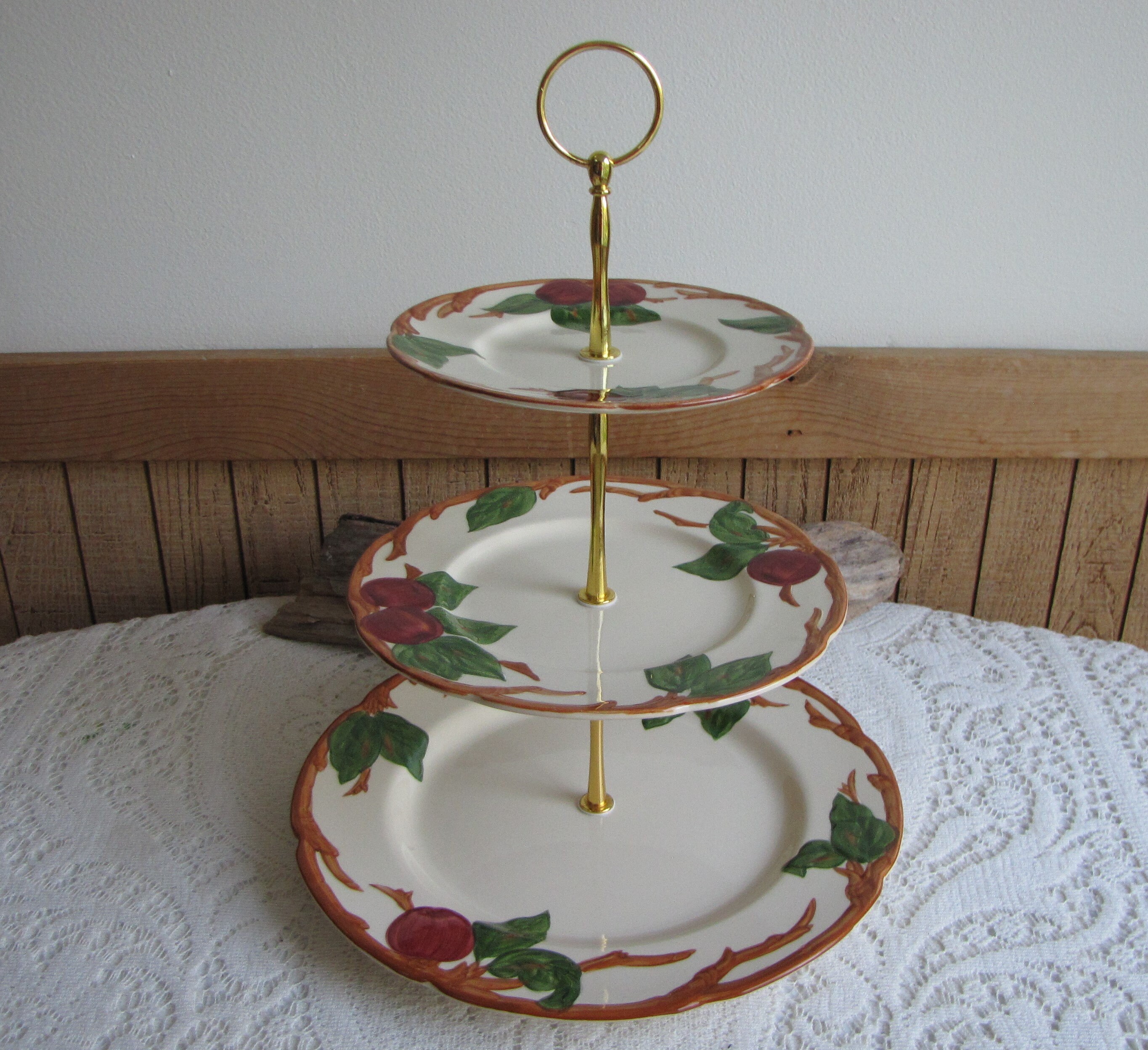 Franciscan Apple 3-Tiered Serving Plate Vintage Dinnerware and Replacements