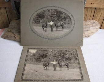 Vintage black and white photography man and horses (2)