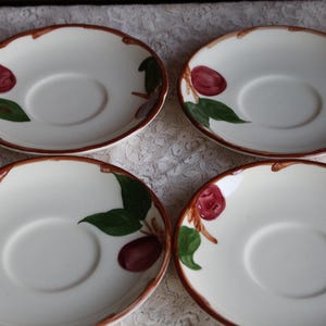 Franciscan Apple Saucers Wedgwood 1979-1984 Set of Four (4) Vintage Dinnerware