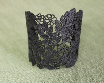 Black Metal Cuff Bracelet Vintage Women’s Jewelry and Accessories