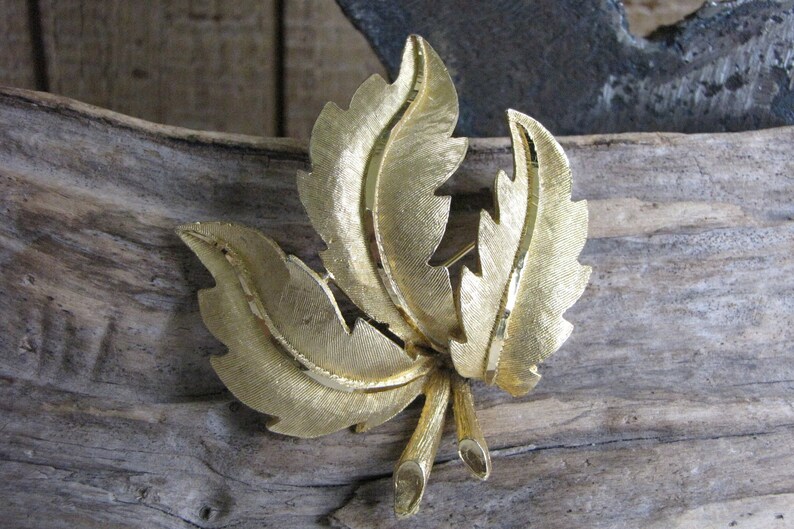BSK Leaf Brooch Vintage Jewelry and Autumn Accessories Etsy