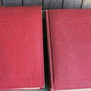 Victor Hugos Les Misérables Volumes I & II 1900s Antique Fiction and Literature image 1