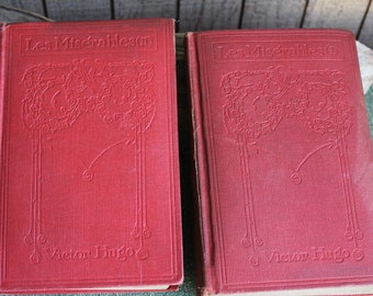 Victor Hugo’s Les Misérables Volumes I & II 1900s Antique Fiction and Literature
