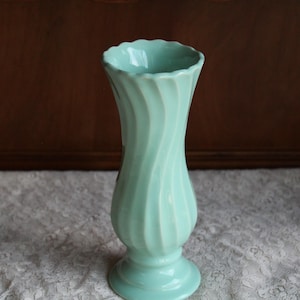 Haeger Pottery Lime Green Vase Swirled 1970s Vintage Pottery and Home Décor