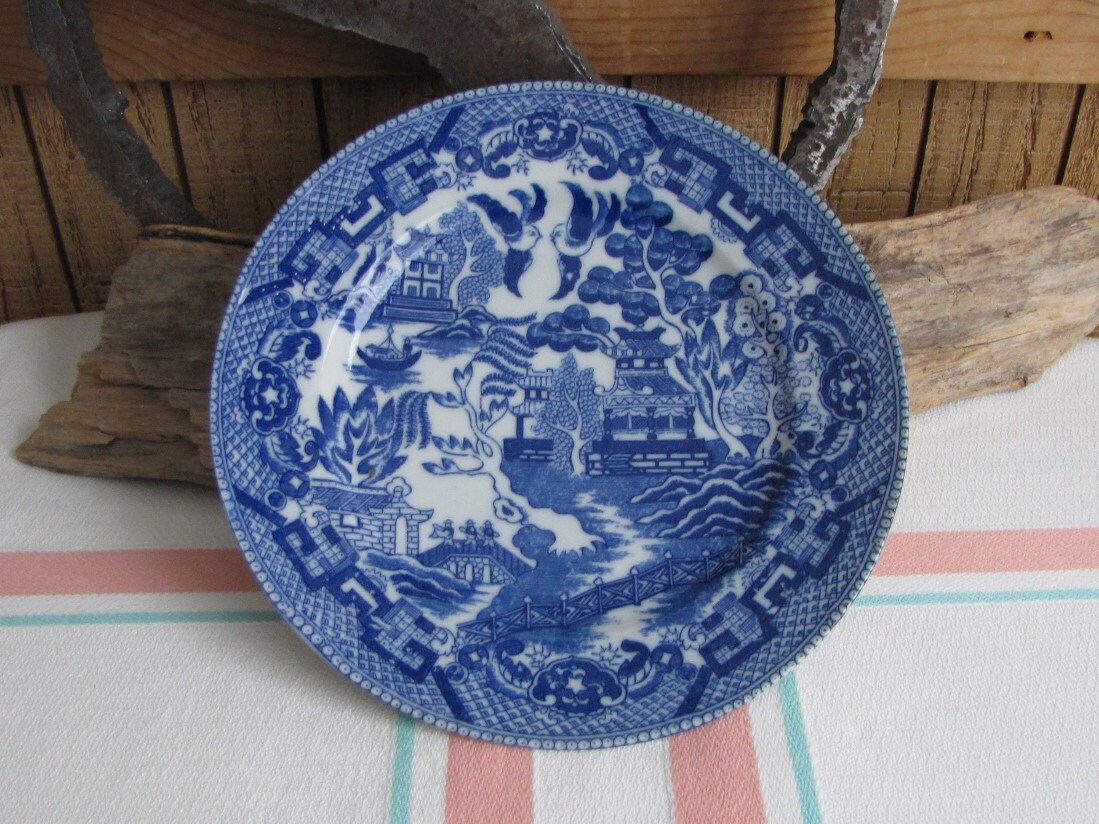 Blue Willow Small Plate Japan Vintage Chinoiserie Home Decor