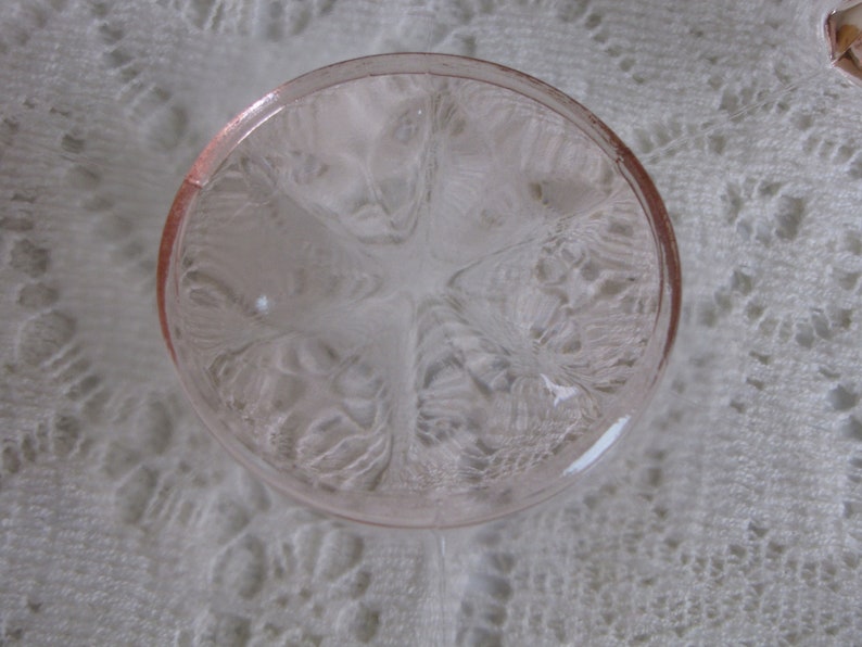 Pink Blush Depression Glass Footed Bowl Norwood Pink Federal Glass 1930s Vintage Serving Platters