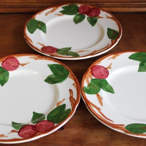 Franciscan Apple Salad Plates Wedgwood 1979-1984 Set of Three (3) Vintage Dinnerware