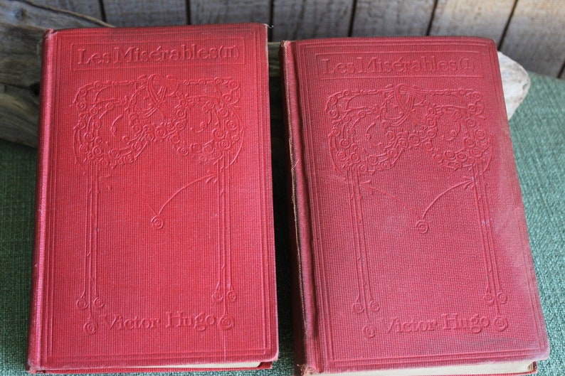 Victor Hugos Les Misérables Volumes I & II 1900s Antique Fiction and Literature image 4