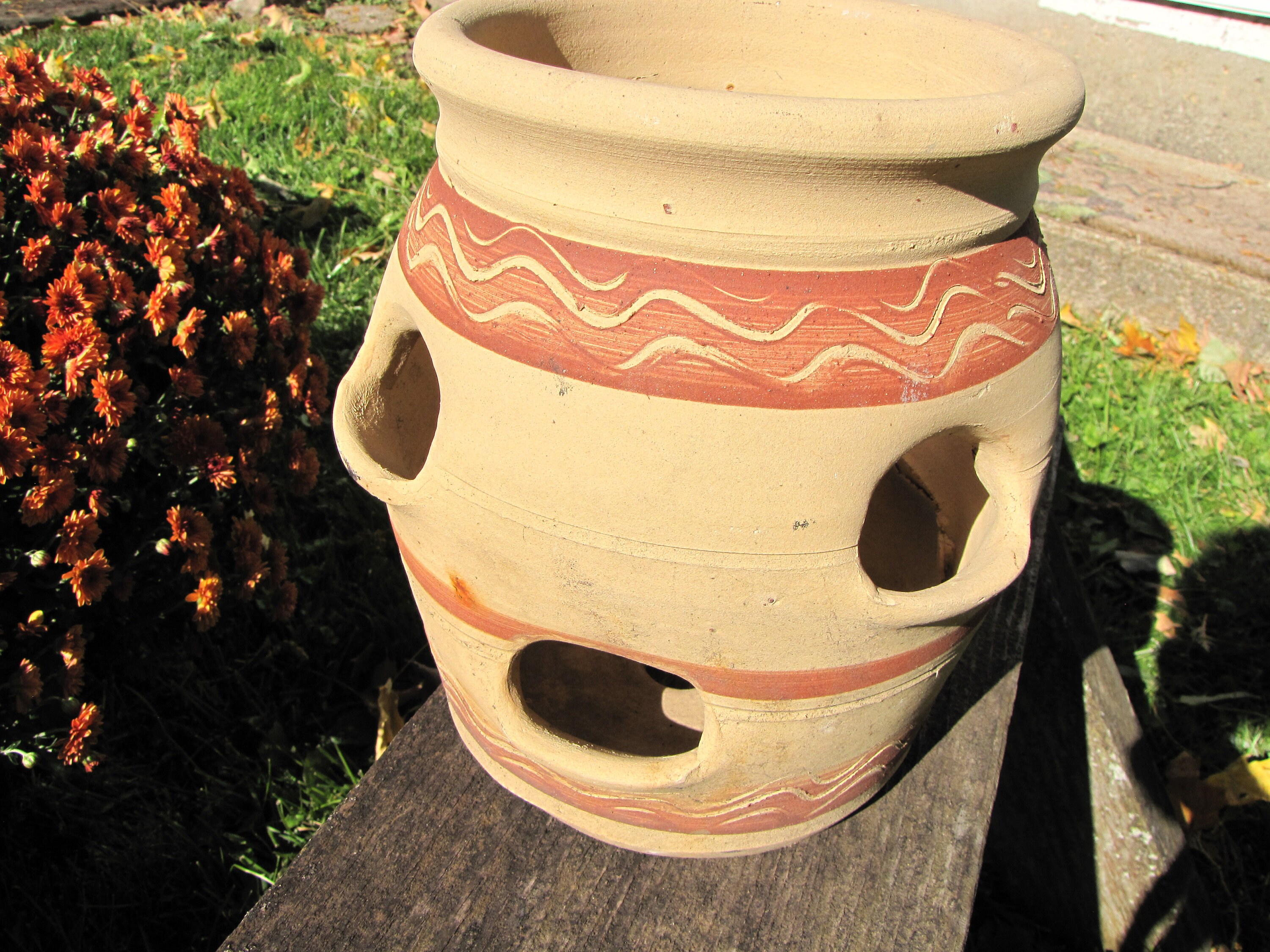 Clay Pocket Planter Vintage Outdoor Planters and Pots