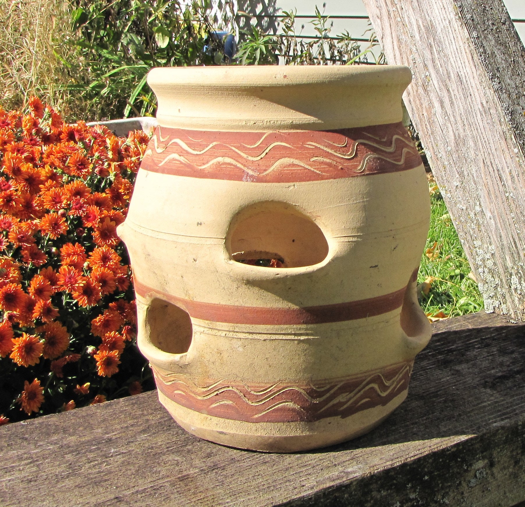 Clay Pocket Planter Vintage Outdoor Planters and Pots