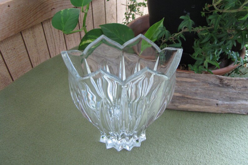 Gorham Crystal Lotus Vase Vintage Florist Ware 1990 Etsy