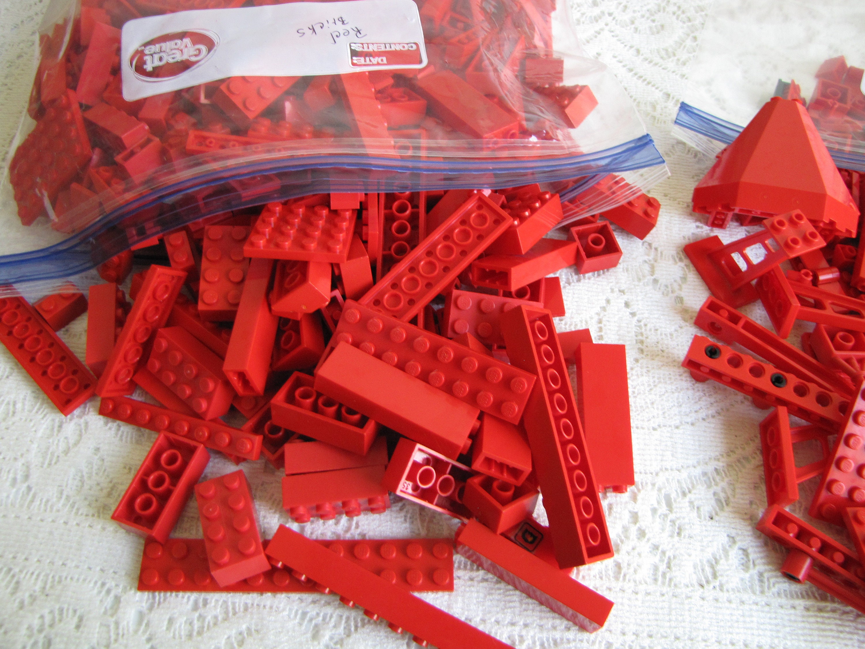 Legos Red Bricks and Specialty Bricks Vintage Toys and Building Blocks