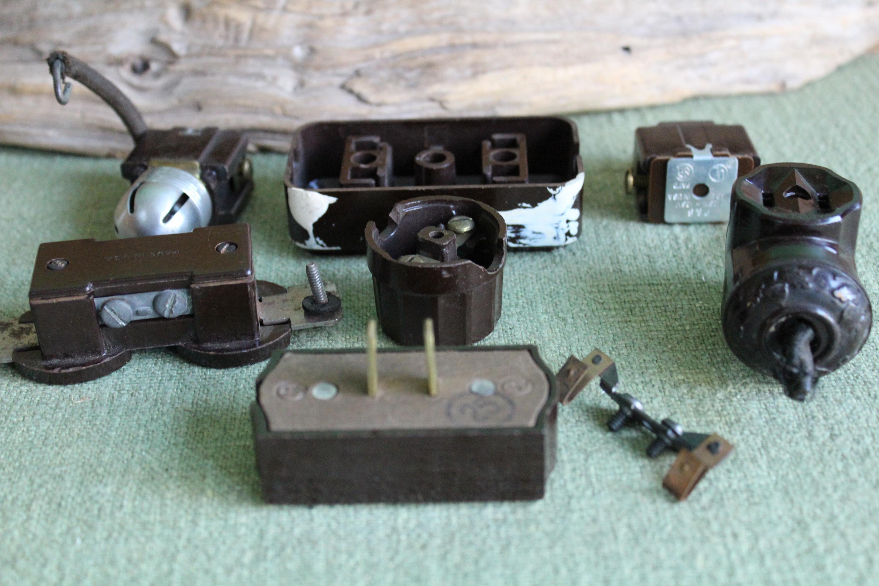 Bakelite Electrical Components Set of Seven (7) Vintage Industrial ...