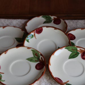 Franciscan Apple Saucers Gladding McBean 1950s Set of Six (6) Vintage Dinnerware