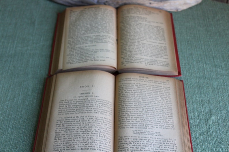 Victor Hugos Les Misérables Volumes I & II 1900s Antique Fiction and Literature image 8