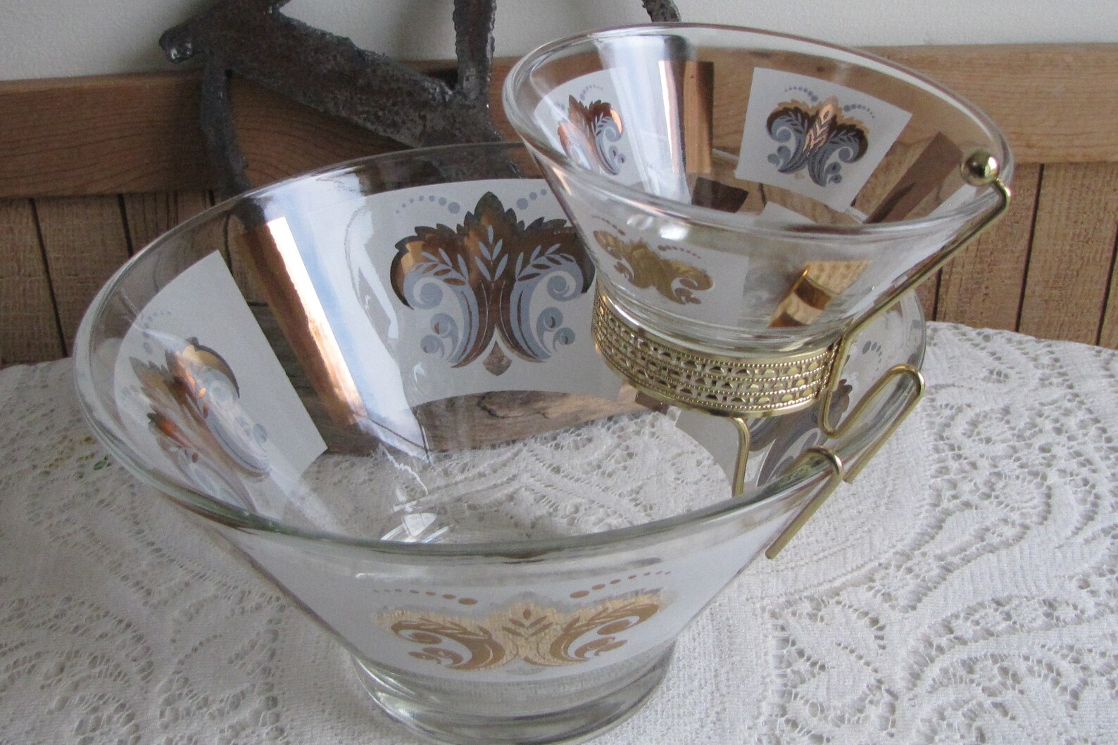 Festive Chip and Dip Bowls Anchor Hocking Vintage Partyware Etsy