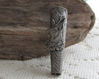 Pewter Hunting Horn Kilt Pin Vintage Men's Jewelry and Accessories