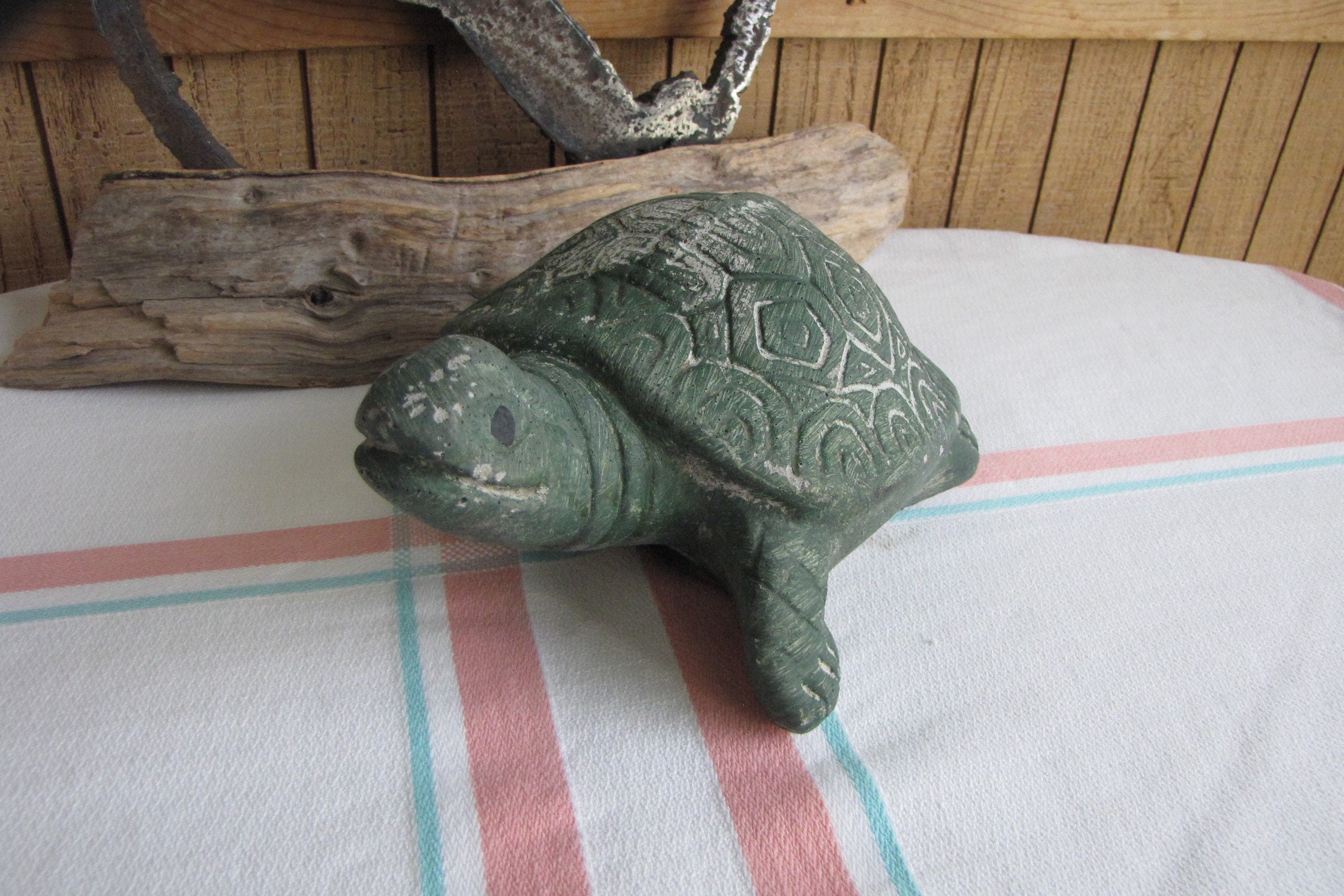 Vintage Cement Turtle Yard Art and Decor