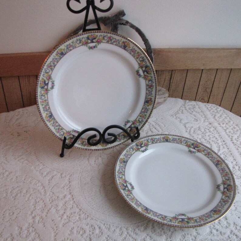 Dinner Plates Bawo /& Dotter Dinner Plates Circa 1920s Art Deco Vintage Dinnerware and Replacements Set of Two 2