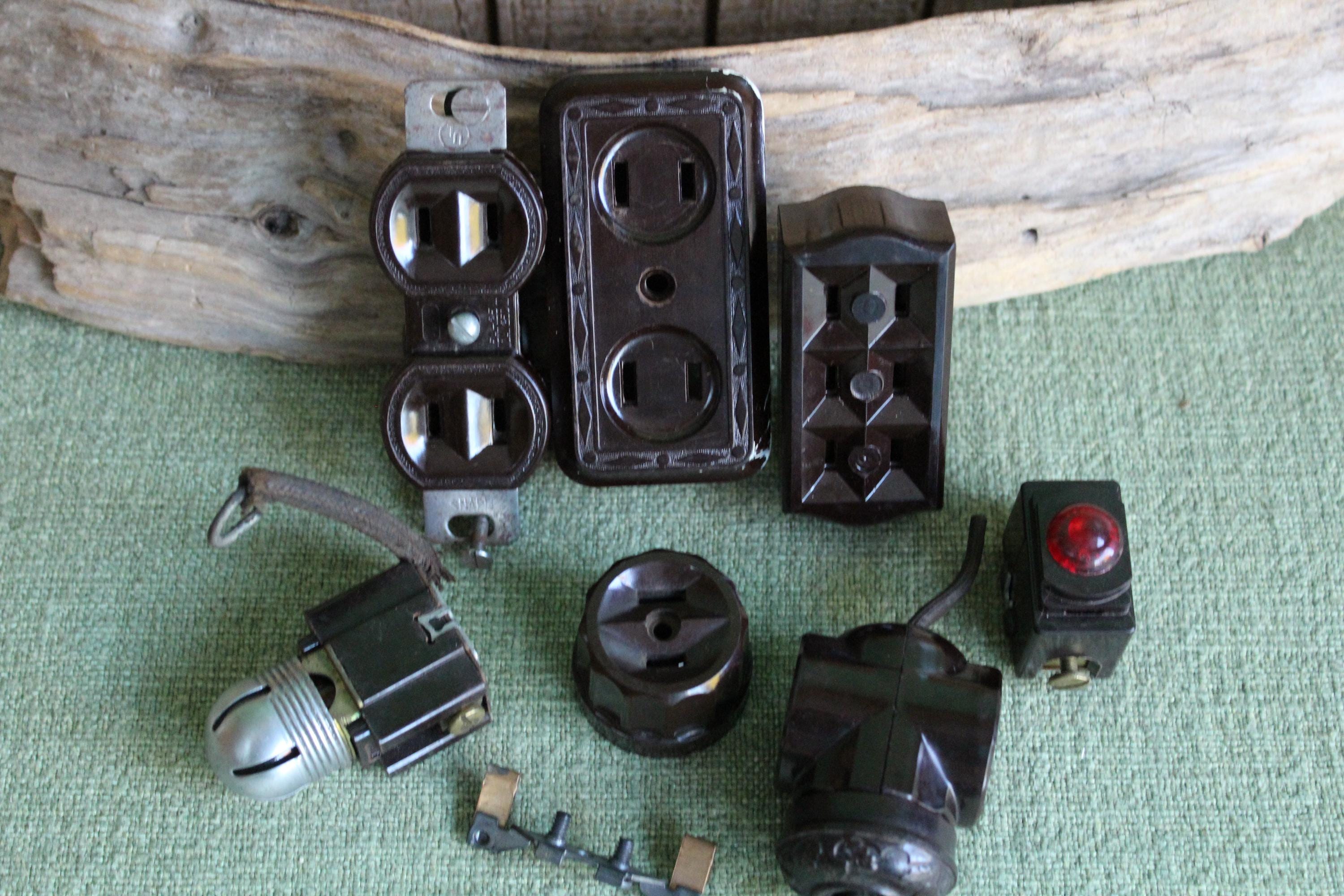 Bakelite Electrical Components Set of Seven (7) Vintage Industrial ...