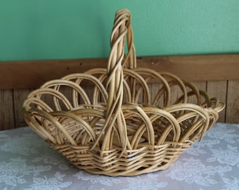 Willow Basket Decorative Willow Branch Sturdy Basket Farmhouse Garden Trugs