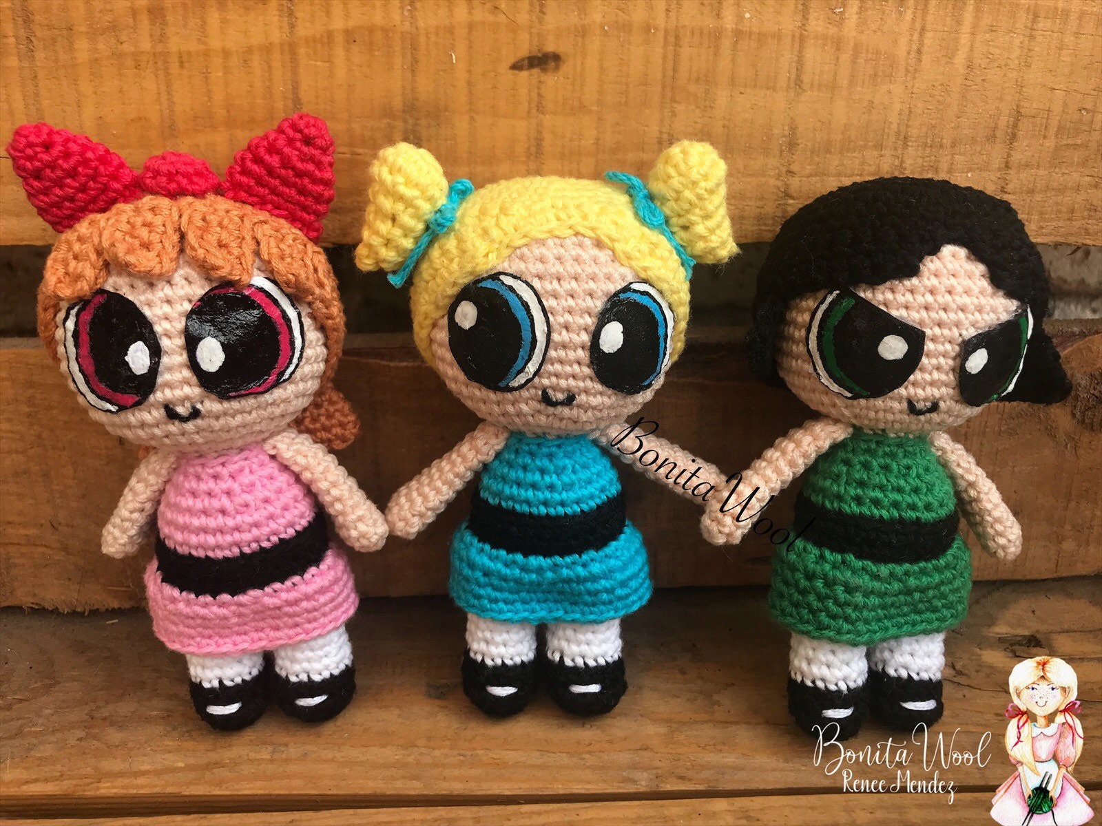 Power Puff Girls Heart inspired crochet blanket. I made the pattern myself  so I don't have a PDF yet. : r/crochet