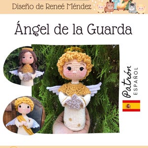 PDF Ángel de la Guarda, Ángel Gabriel, Ángel de la Guarda, Patrón Inglés, muñeco de crochet, amigurumi