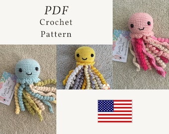 PDF JESSE the Jellyfish - Amigurumi Crochet Pattern, crochet jellyfish, amigurumi octopus, amigurumi pattern, crochet octopus pattern