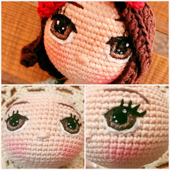 PDF PATRON y videos para bordar ojos a muñecas amigurumis, tutorial de  bordado, patrón de bordado de ojos, patrón de muñeca de ojos -  México